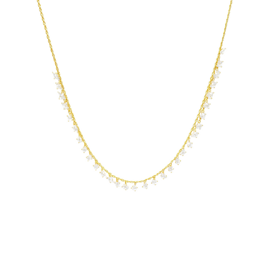 Dangling Multi Crystal Stars Necklace