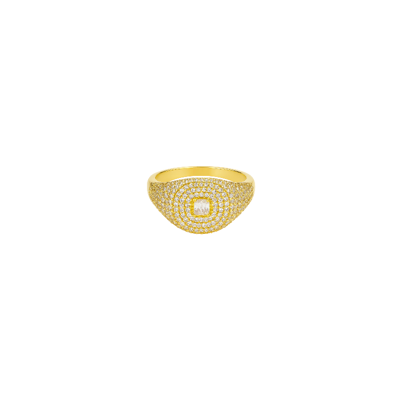 Pave Squalane Signet Ring