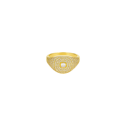 Pave Squalane Signet Ring