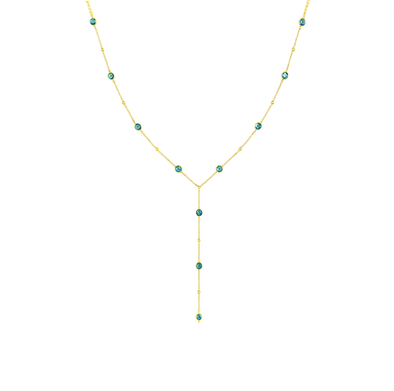 Circle Stones Lariat Necklace