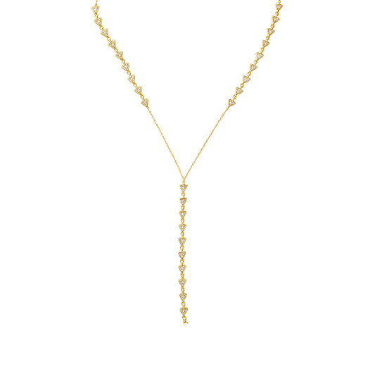 Multi Triangle Stones Lariat Necklace