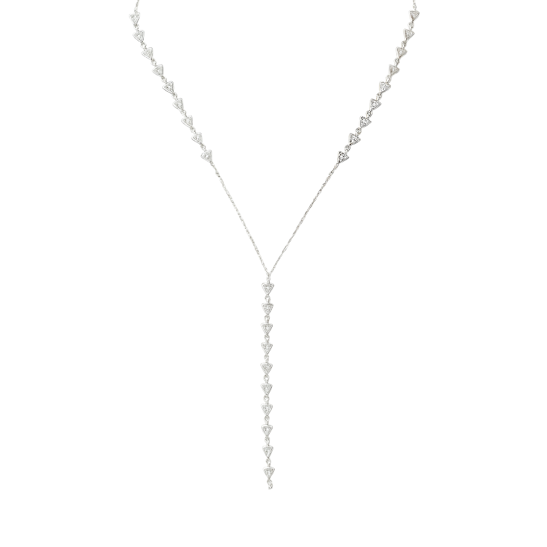 Multi Triangle Stones Lariat Necklace