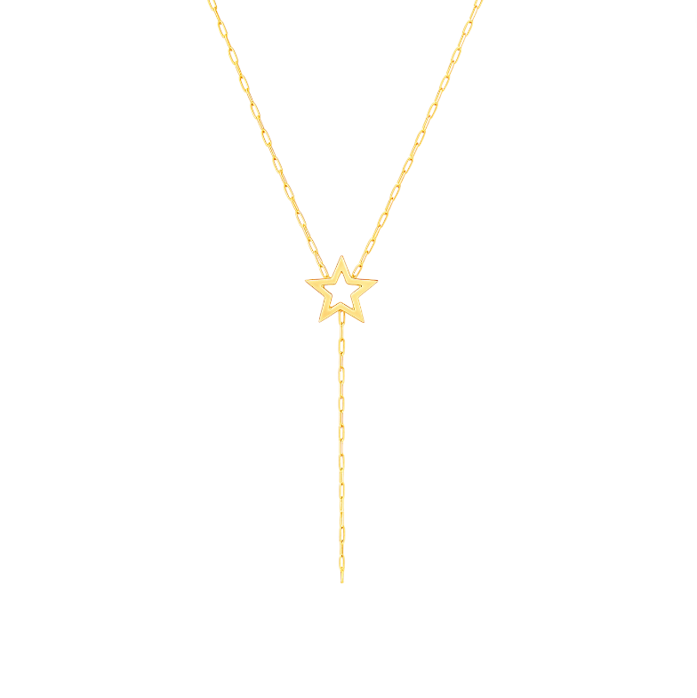 Hollow Star Lariat Necklace