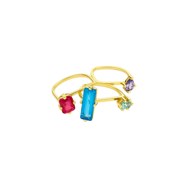 Colorful Gems Stacking Ring