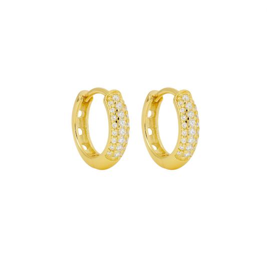 Thick Pavé Hoops