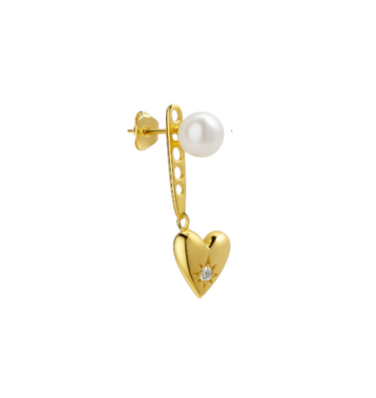 Bold Heart on Pearl Ear Jacket