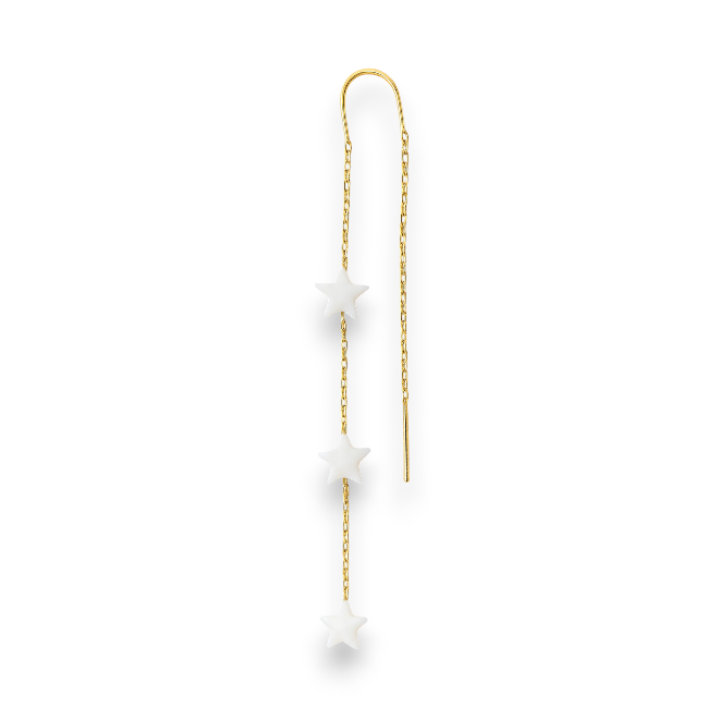 Triple Enamel Stars Threader Earring