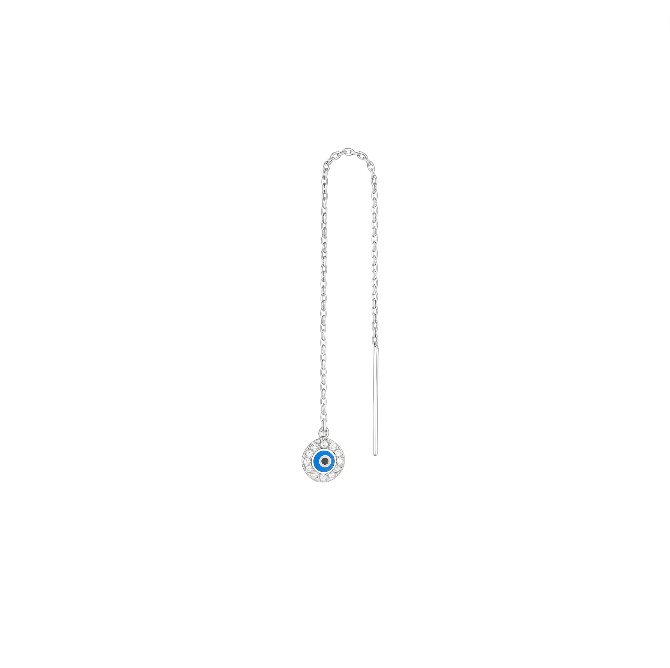 Pavé Evil Eye Threader Earring