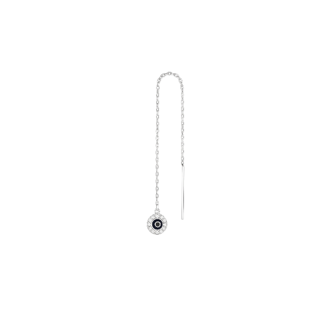 Pavé Evil Eye Threader Earring