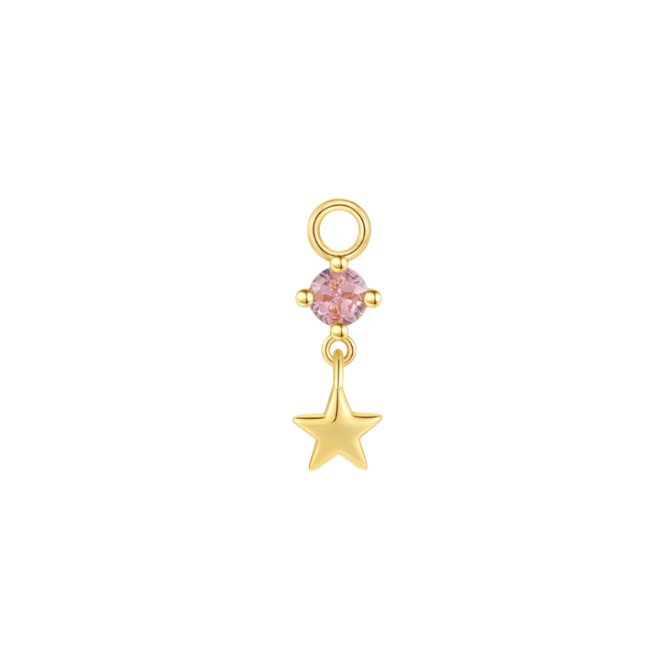 Dangling Pink Circle Star Charm