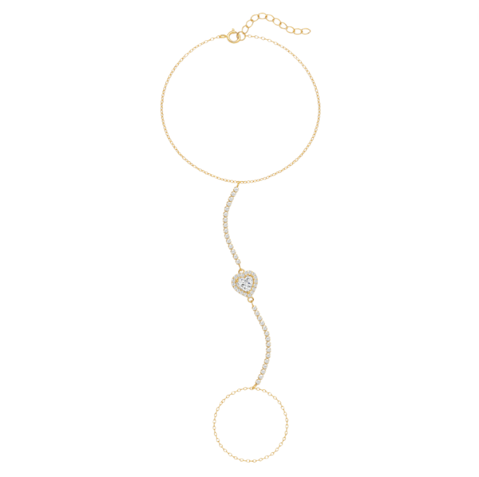 Crystal Heart Tennis Handchain