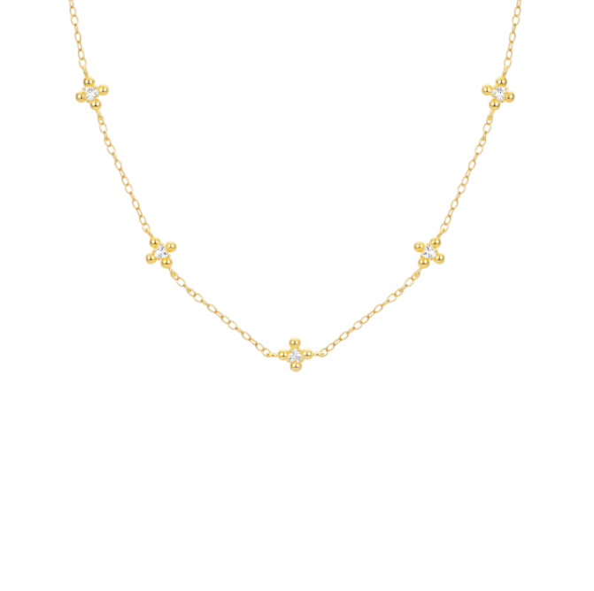 Multi Circle Stones with Beads Necklace