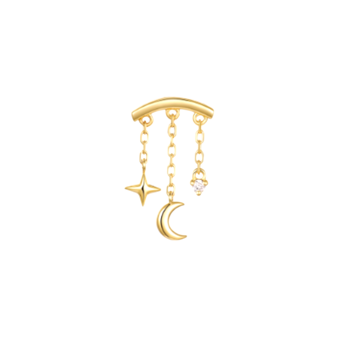Curved Bar with Dangling Galaxy Stud