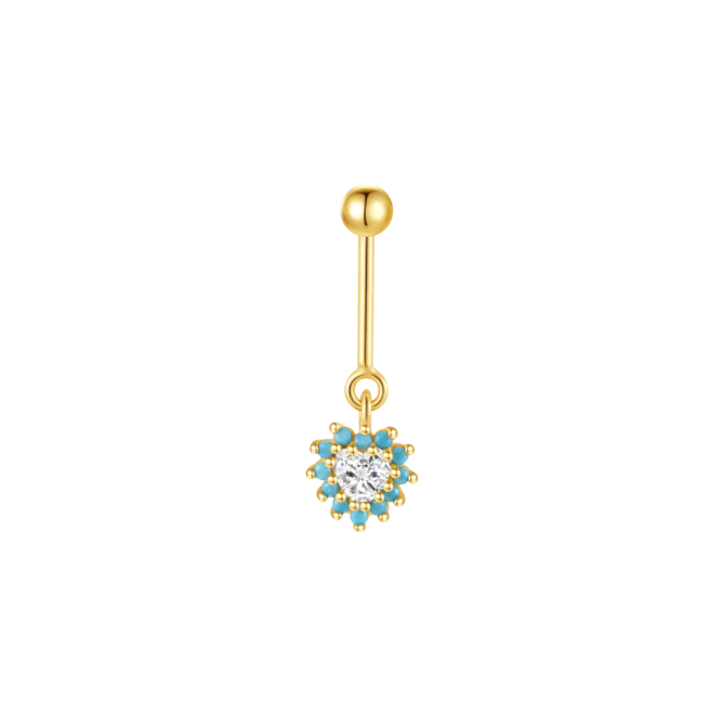 Blue Candy Heart Bar Stud