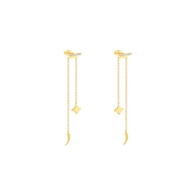 Pavé Bar Galaxy Tassel Earring