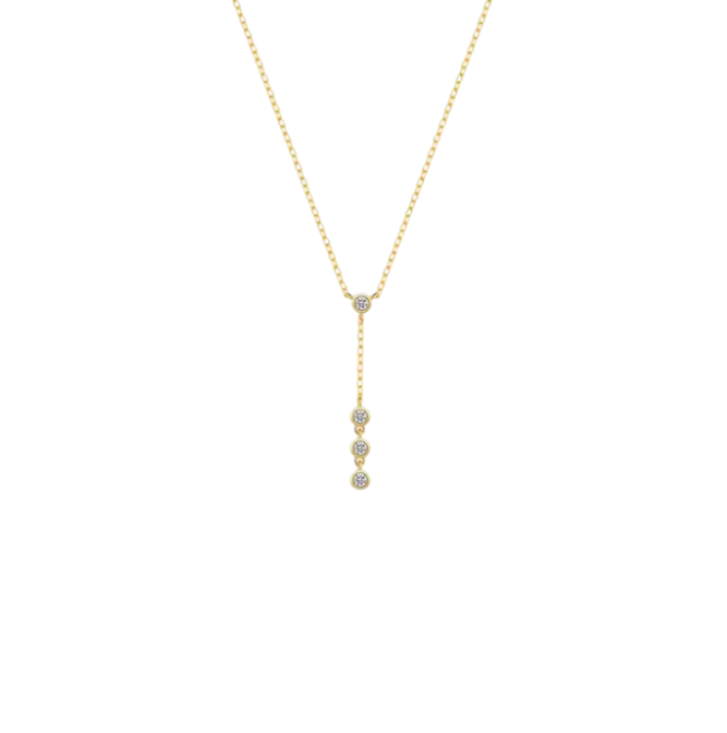 Circle Stone Triple Circles Lariat Necklace