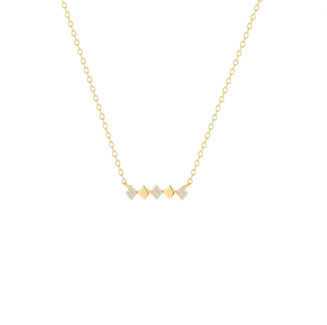 Pavé Bold Rhombus Chess Necklace
