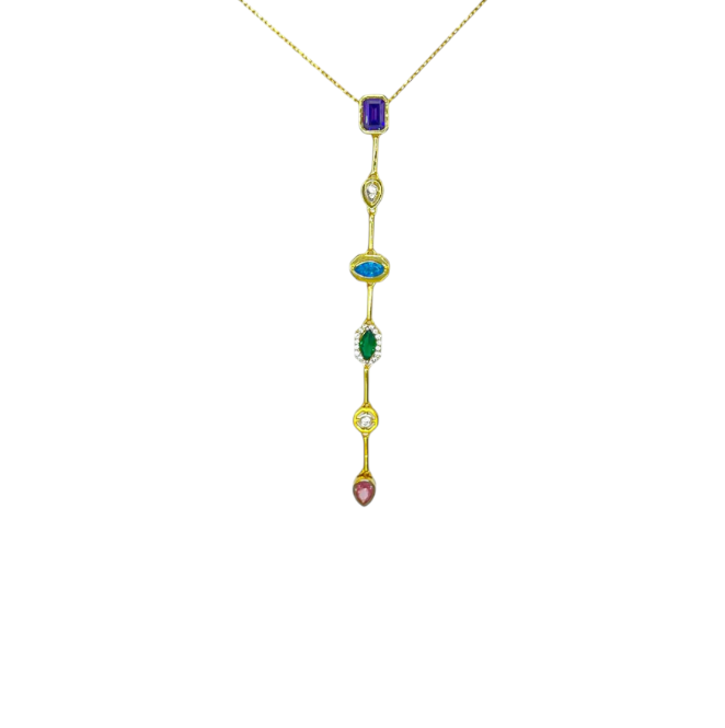 Over The Rainbow Lariat Necklace