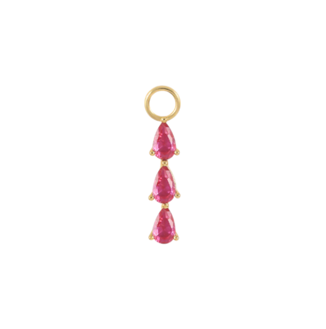 Triple Pink Teardrops Charm