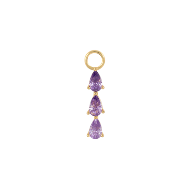 Triple Purple Teardrops Charm
