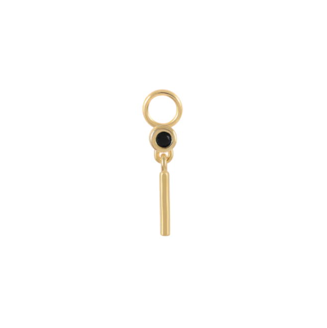 Black Circle Bar Charm