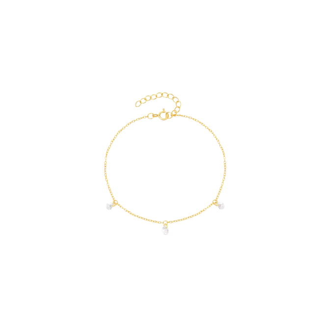Dangling Triple Crystals Bracelet
