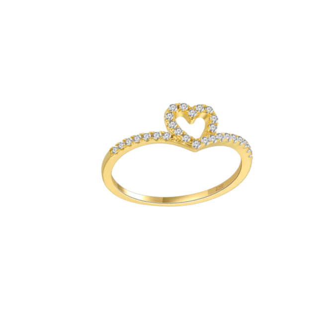 Pavé Heart V Ring
