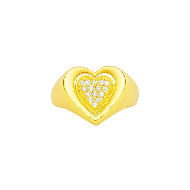 Chunky Pavé Heart Ring