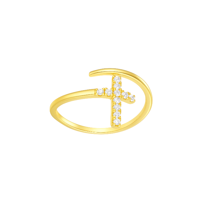 Pavé Cross Twist Ring