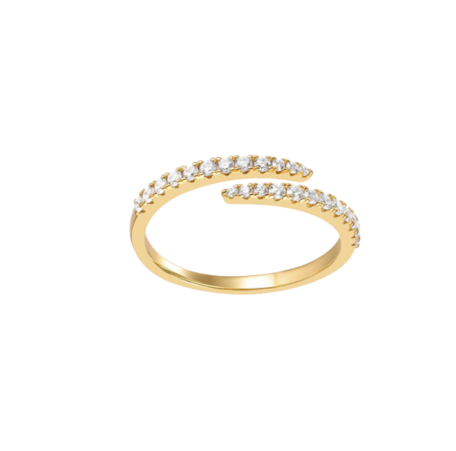 Thin Pavé Weave Ring