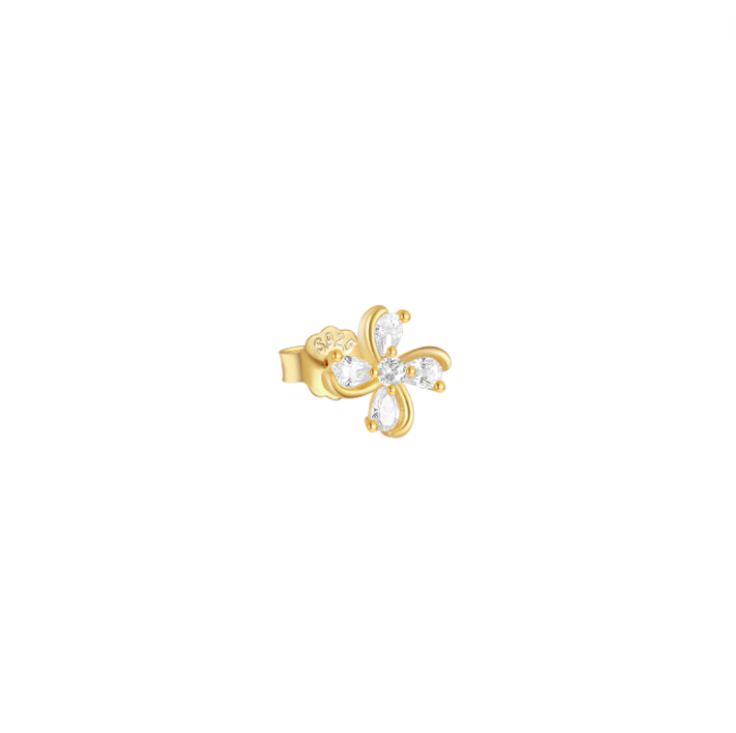 Long Four Petals Stud Earring