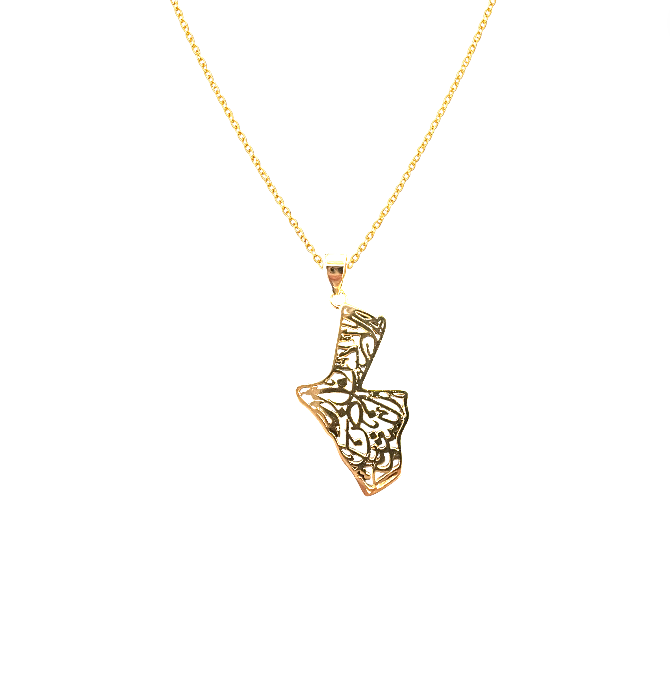 Jordan Calligraphy Map Necklace