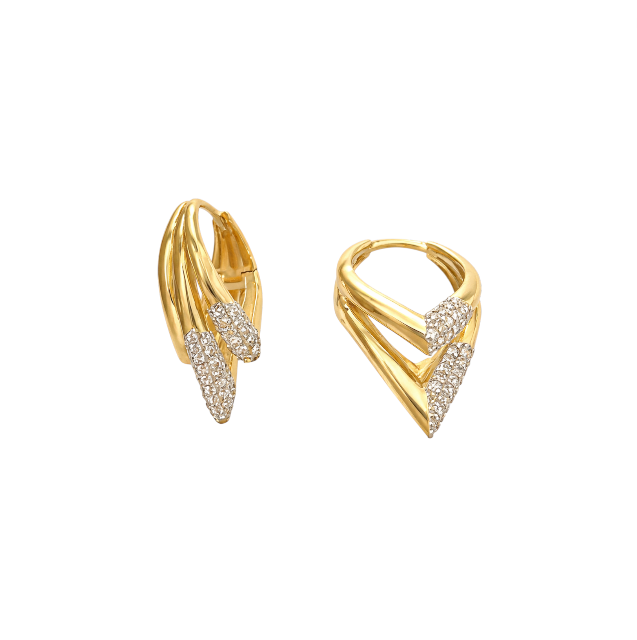 Triple Glaze Spike Hoops