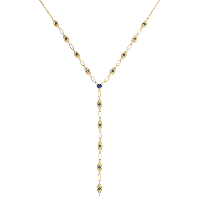 Evil Eyes Chain Lariat Necklace