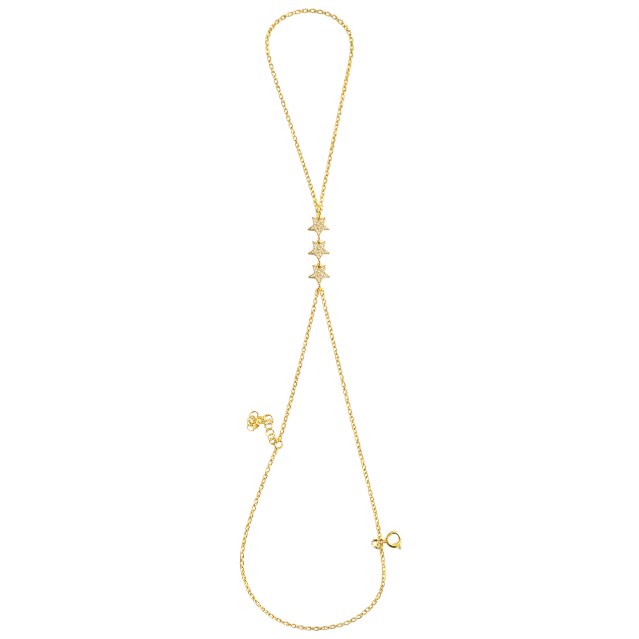 Trio Gold Stars Handchain