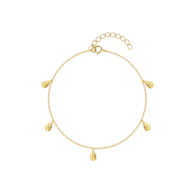 Dangling Bold Textured Pears Bracelet