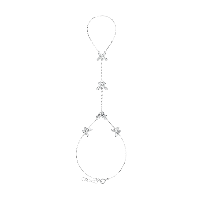 Multi Pavé Butterflies Hand Chain
