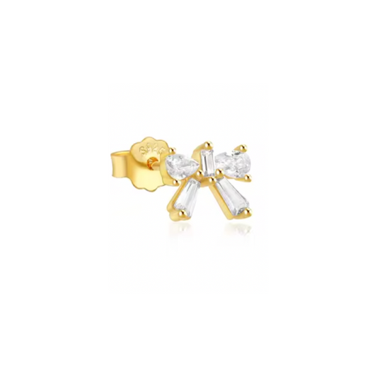 Crystals Bow Stud Earring