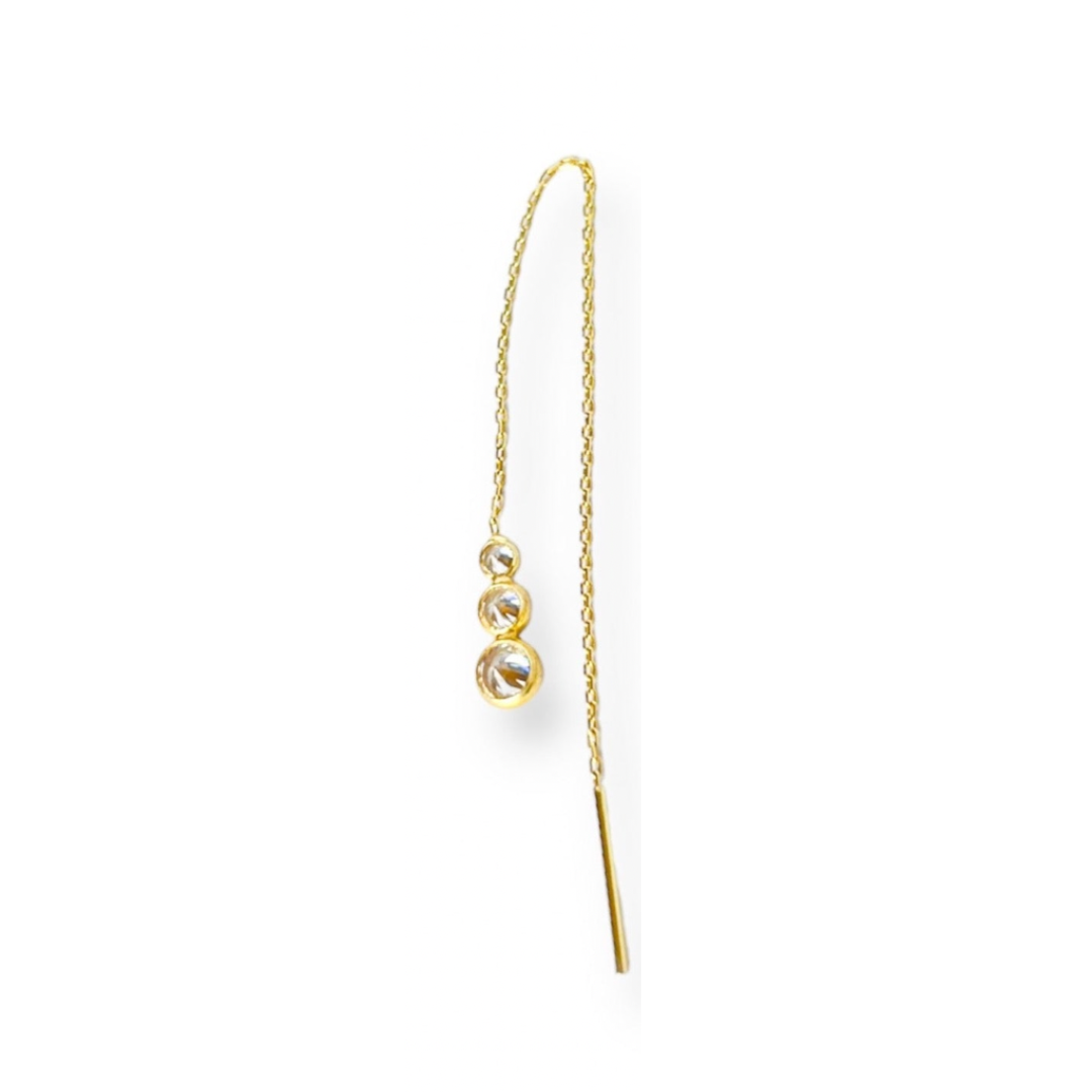 Triple Circle Studs Threader Earring