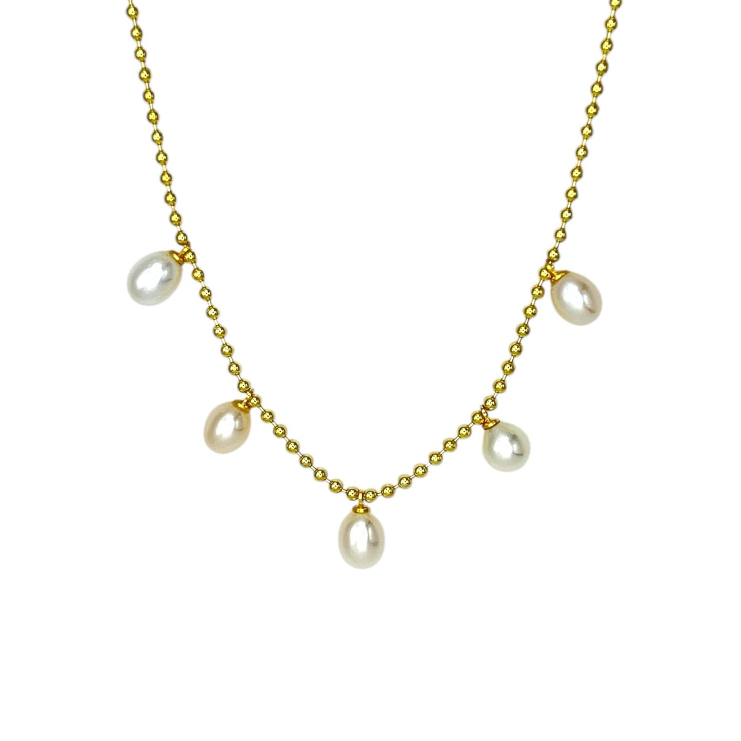 Dangling Pearls Beaded Necklace