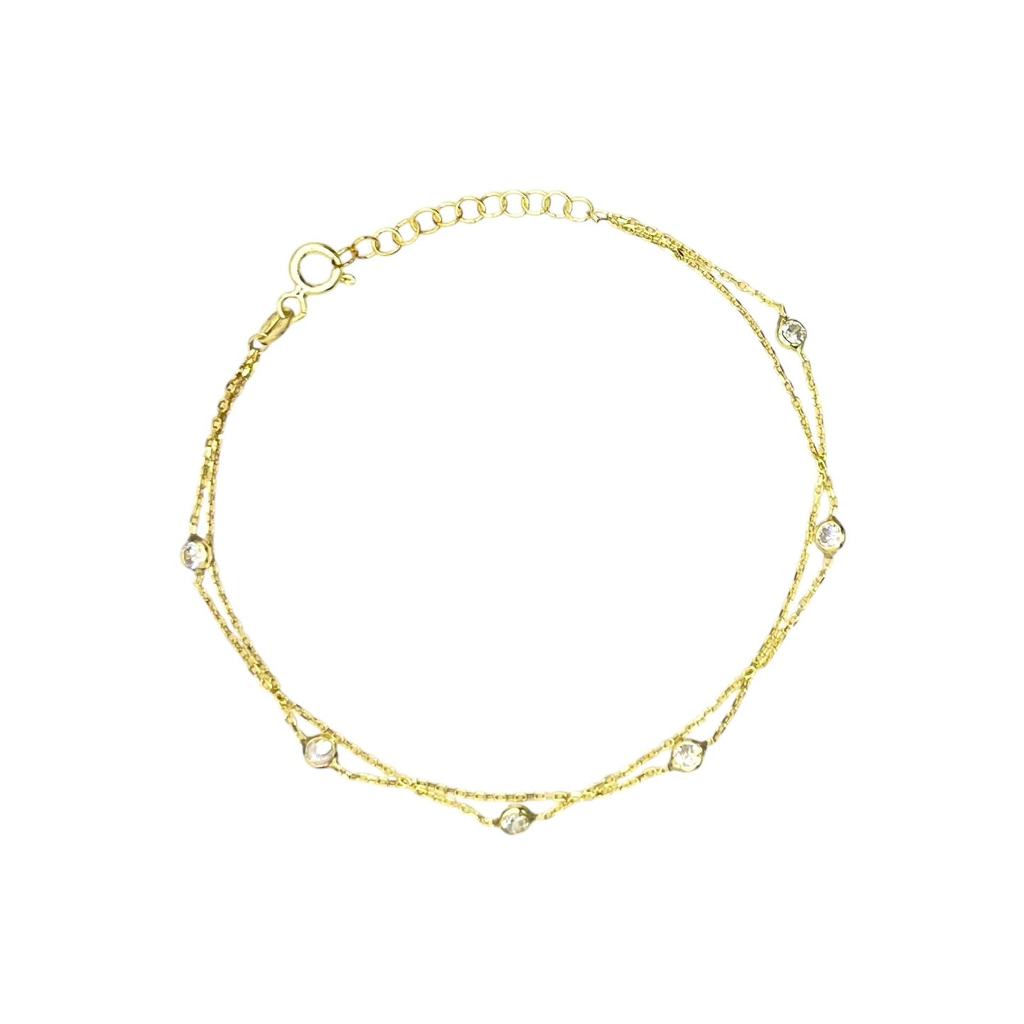 Double Chain Multi Circles Bracelet