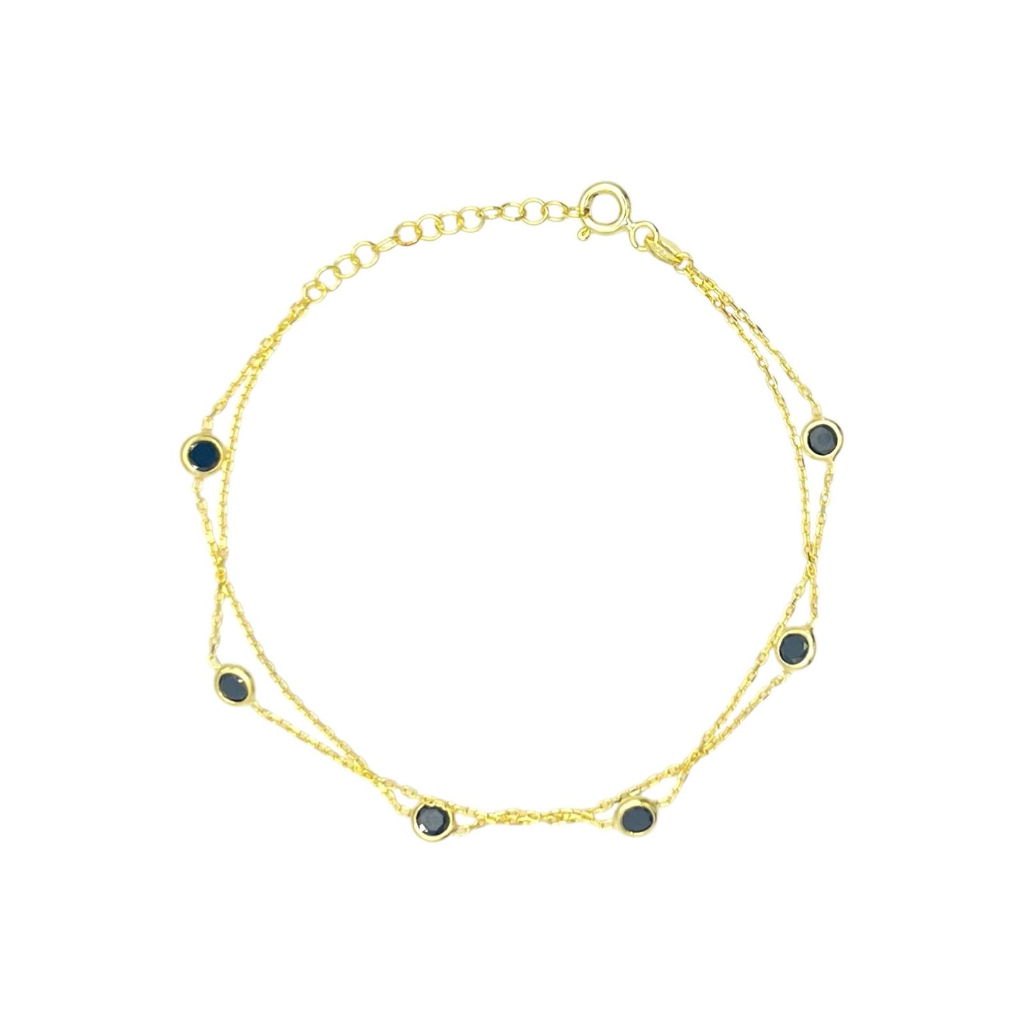 Double Chain Multi Circles Bracelet