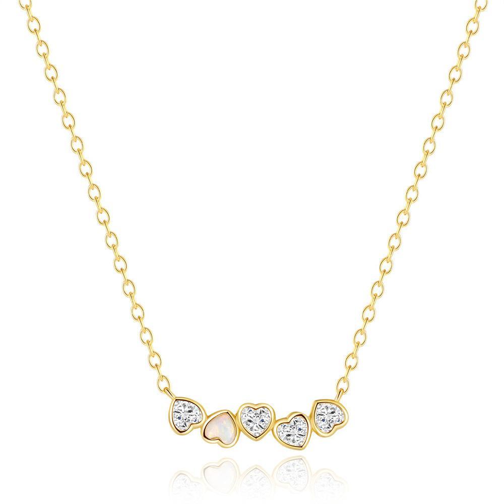 Multi Crystal Hearts Necklace
