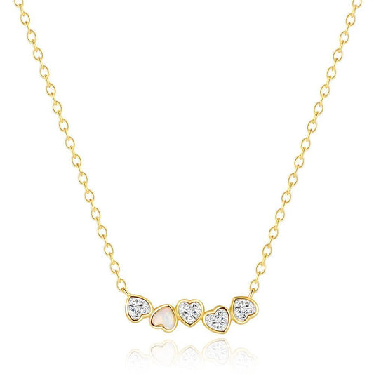 Multi Crystal Hearts Necklace