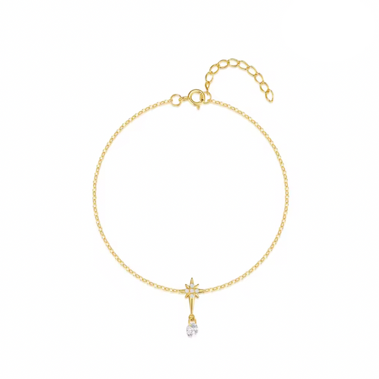 Pavé North Star Dangling Crystal Charm Bracelet