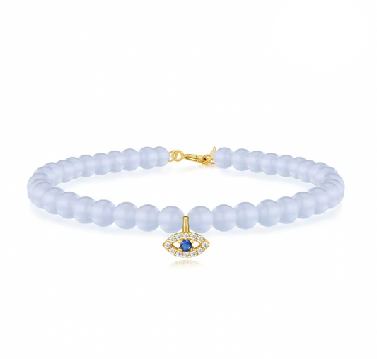 Dangling Evil Eye Beaded Bracelet