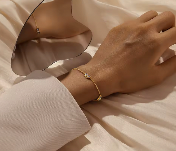 Triple Blue Bold Bows Bracelet