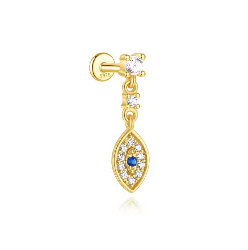 Circle Stones Dangling Pavé Eye Stud