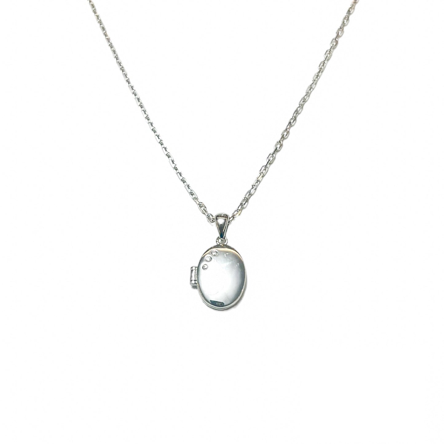 Engravable Oval Locket Necklace