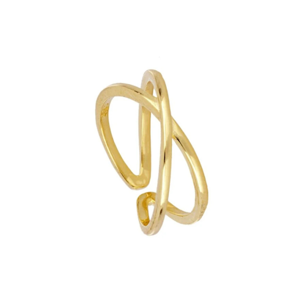 Open Bold X Ring